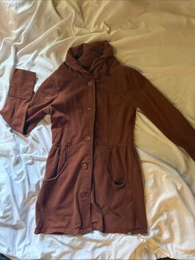 Prana Rust Brown Button Up Sweater